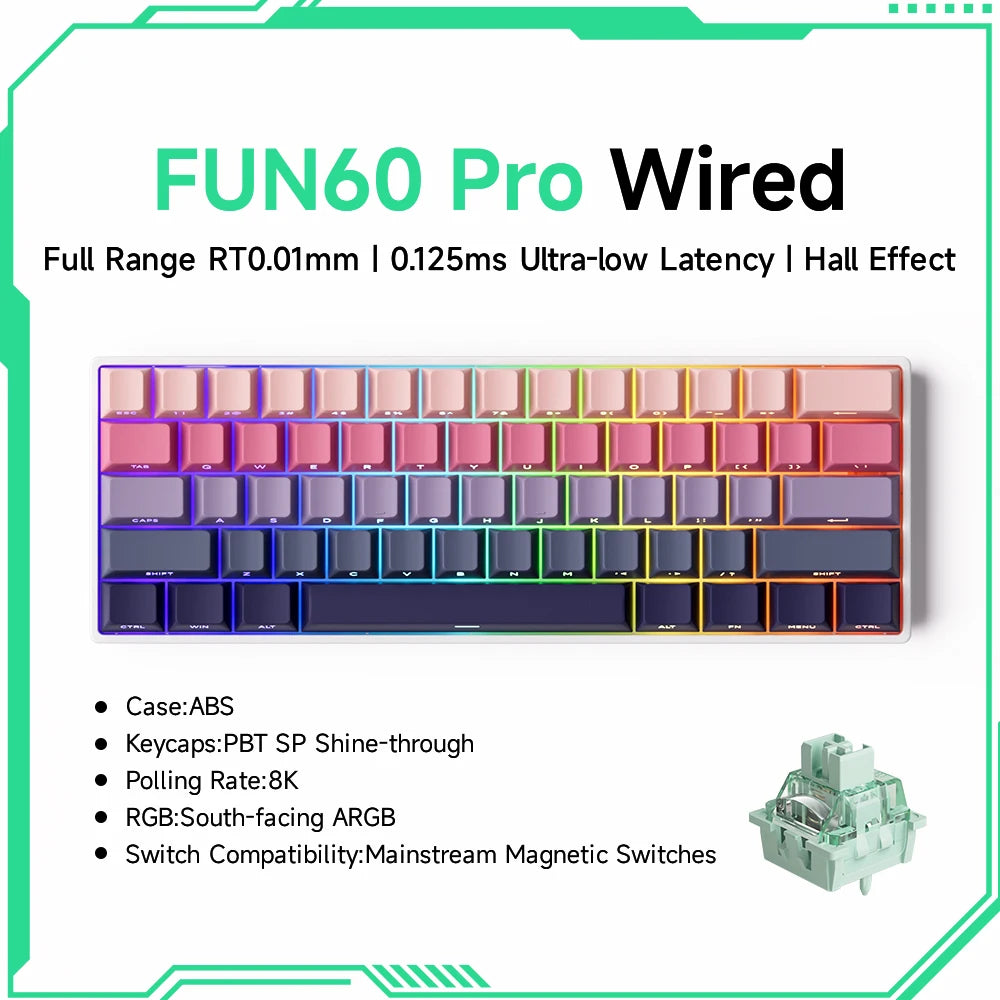 60% Magnetic Switch Gaming Keyboard with Rapid Trigger & 8K ARGB