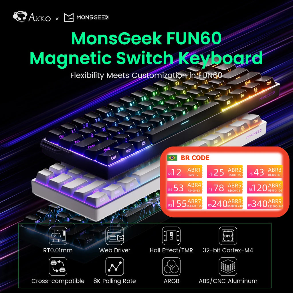 60% Magnetic Switch Gaming Keyboard with Rapid Trigger & 8K ARGB