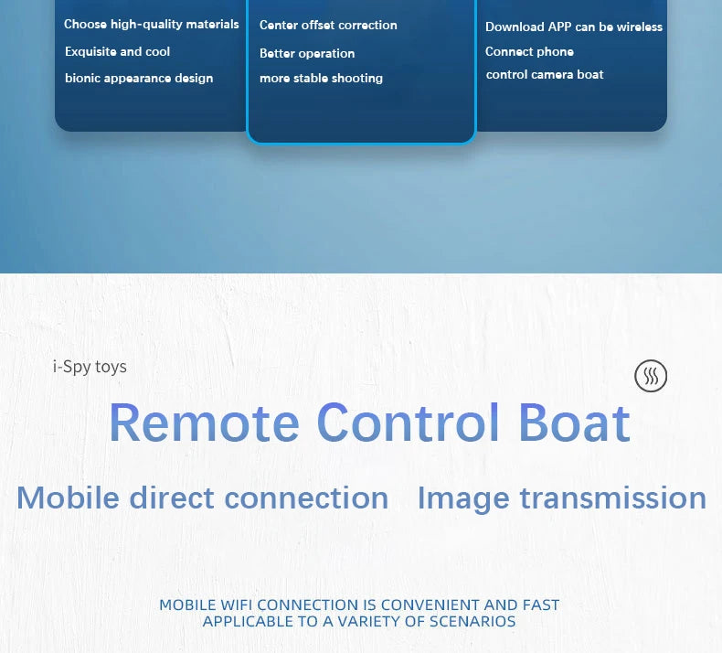 RC Boat Submarine with Camera Underwater 6CH Remote Control Wifi FPV Remote Control Boats Radio Control Toys for Boyts Kid Gifts