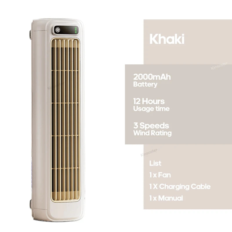 Portable 3-Speed Mini Air Circulator Fan with 2000mAh Battery